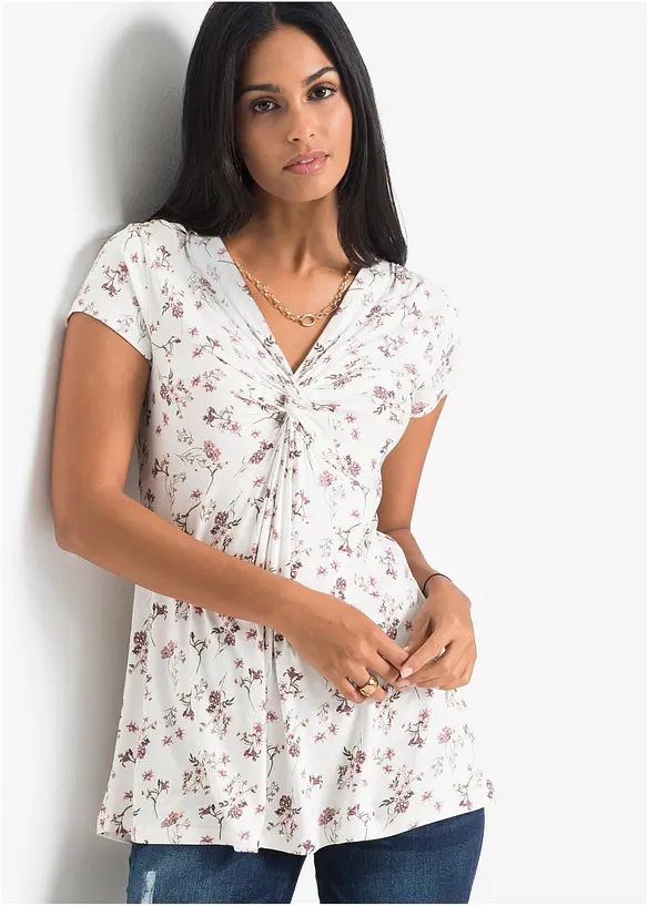 Shirt aus softem Viskose-Mix in weiß von vorne (im Anschnitt) - bonprix Shirt aus softem Viskose-Mix in weiß von vorne (im Anschnitt) - bonprix