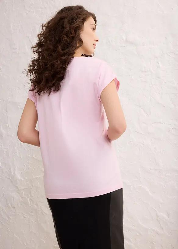Shirt mit Seidenanteil in rosa von hinten (im Anschnitt) - bonprix