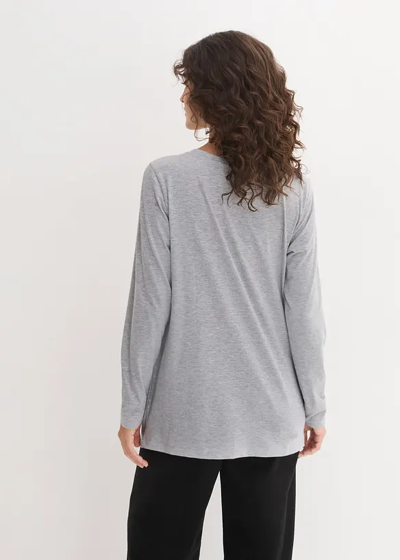 Longshirt mit Rundhalsausschnitt, Langarm (5er Pack) in schwarz von hinten (im Anschnitt) - bonprix