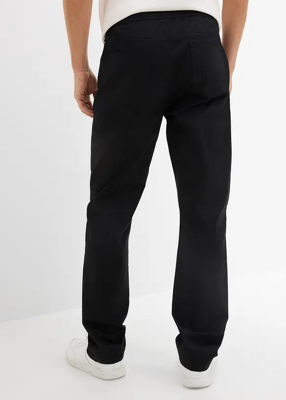 Regular Fit Stretch-Schlupfhose, Straight in grau von hinten - bonprix