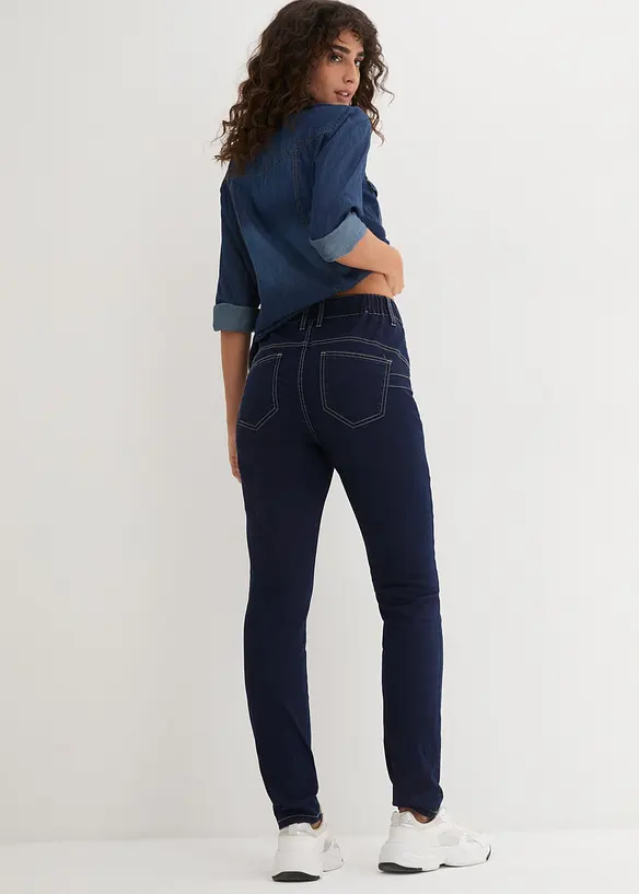 Slim-Fit-Jeans High Waist, Super Stretch in blau von hinten - bonprix