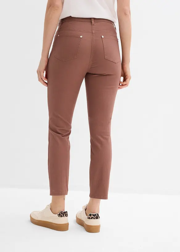 7/8-Hose aus elatischem Baumwoll-Mix in braun von hinten - bonprix