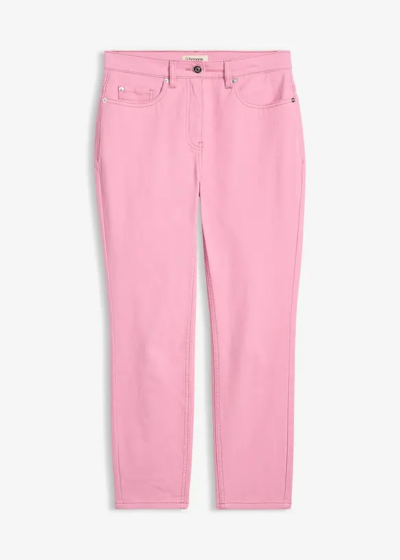 7/8-Hose aus elatischem Baumwoll-Mix in rosa von vorne - bonprix