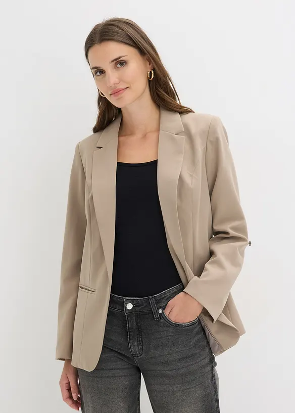 Oversize Blazer in braun von vorne (im Anschnitt) - bonprix