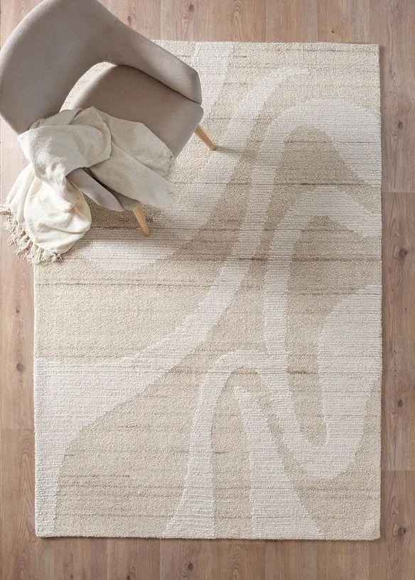 Natur-Teppich mit graphischer Musterung in beige (Ambiente) - bonprix