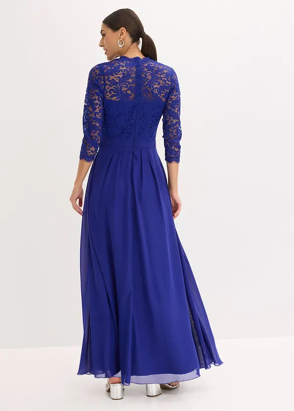 Maxikleid mit Spitze in blau von hinten (Totalaufnahme) - bonprix Maxikleid mit Spitze in blau von hinten (Totalaufnahme) - bonprix