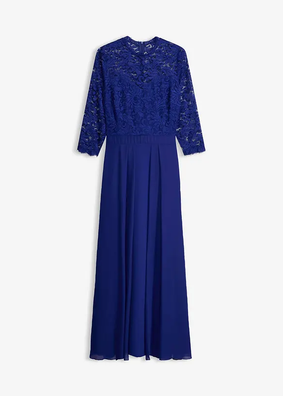 Maxikleid mit Spitze in blau von vorne - bonprix Maxikleid mit Spitze in blau von vorne - bonprix