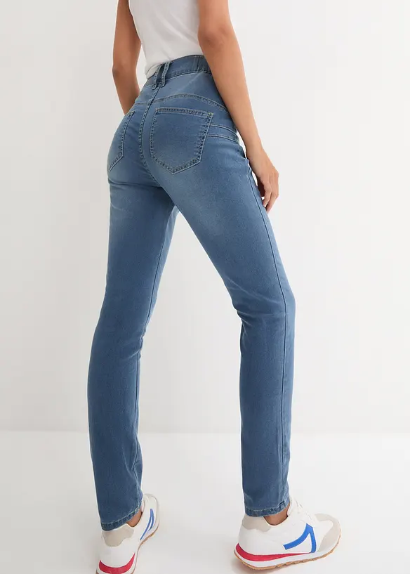 Slim-Fit-Jeans High Waist, Super Stretch in blau von hinten - bonprix