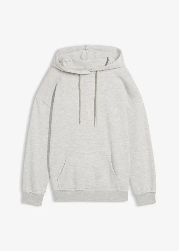Oversize Hoodie in grau von vorne - bonprix