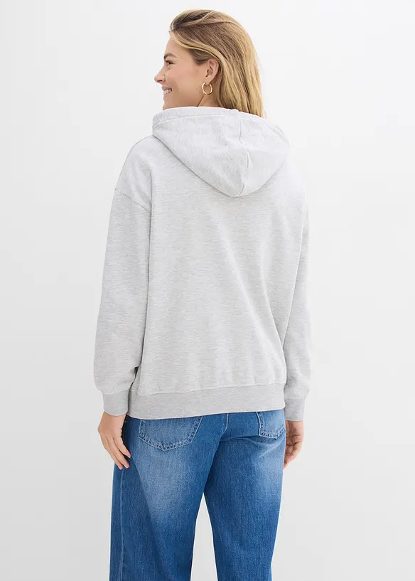 Oversize Hoodie in grau von hinten (im Anschnitt) - bonprix