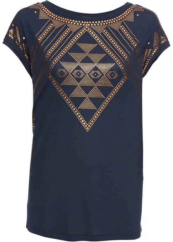 Shirt aus softer Viskose in blau von vorne - bonprix Shirt aus softer Viskose in blau von vorne - bonprix