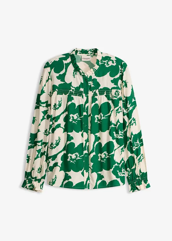 Bluse aus fließender Viskose in weiß von vorne - bonprix