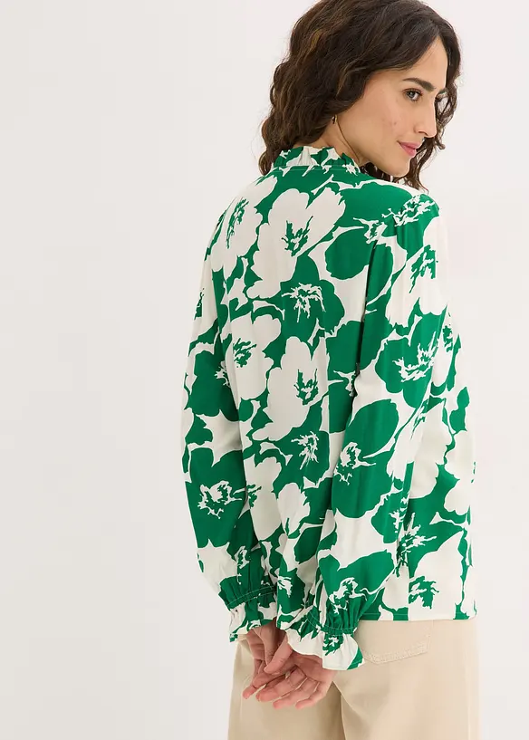 Bluse aus fließender Viskose in weiß von hinten (im Anschnitt) - bonprix