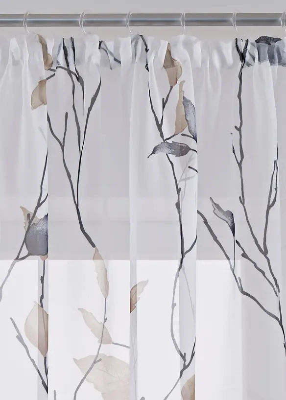 Transparente Gardine aus feinem Voile, auch in extra lang (1er Pack) in beige - bonprix