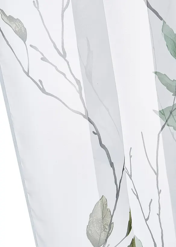 Transparente Gardine aus feinem Voile, auch in extra lang (1er Pack) in grün (Detailaufnahme) - bonprix