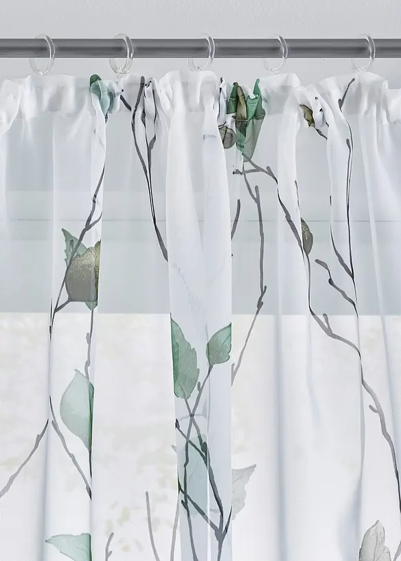 Transparente Gardine aus feinem Voile, auch in extra lang (1er Pack) in grün - bonprix
