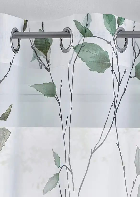 Transparente Gardine aus feinem Voile, auch in extra lang (1er Pack) in grün - bonprix
