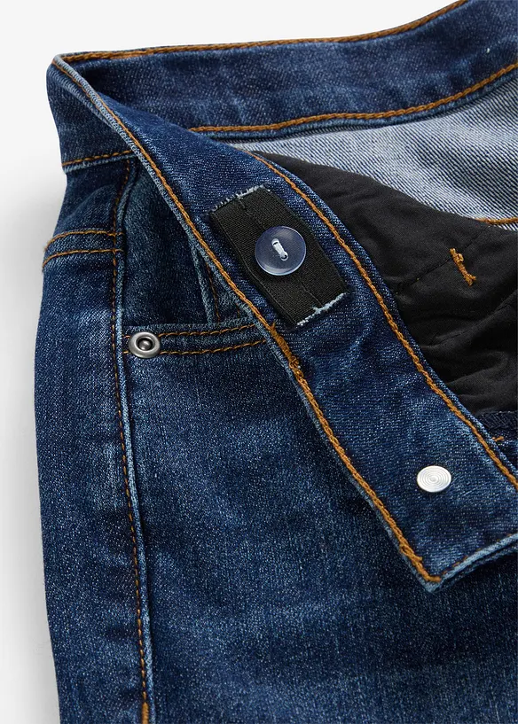 Loose-Fit-Stretch-Jeans mitverstellbarem Bund, Straight in blau - bonprix
