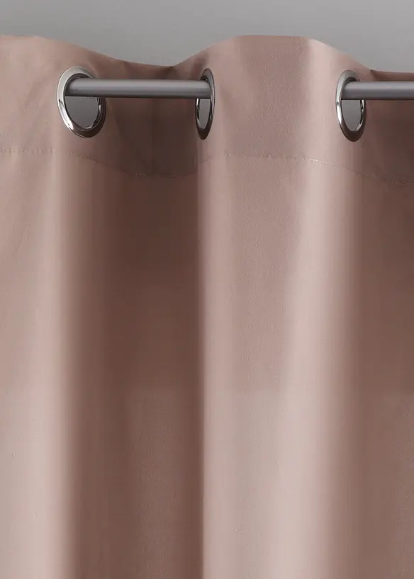 Blickdichter Vorhang aus Microfaser (2er Pack) in beige - bonprix