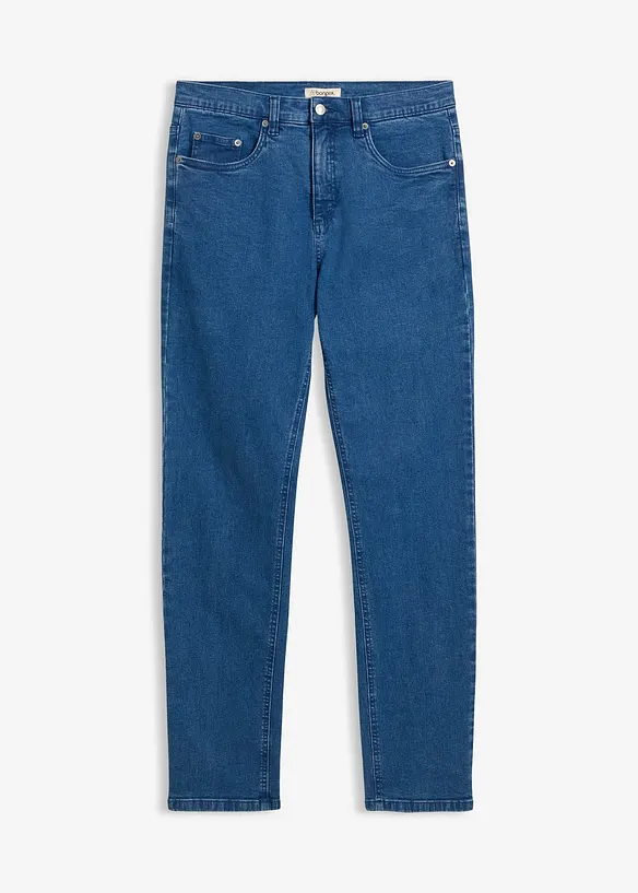 Classic-Fit-Jeans, Tapered in blau von vorne - bonprix