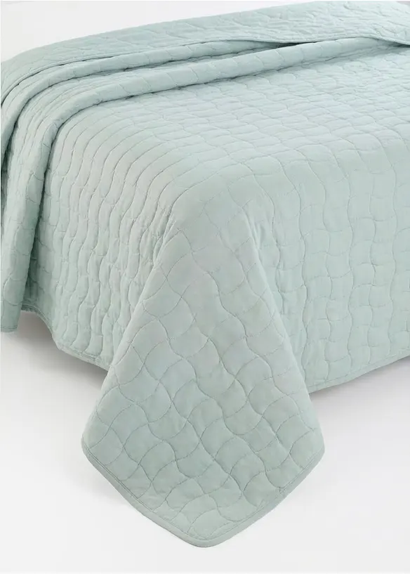 Tagesdecke mit moderner Steppung in blau (Detailaufnahme) - bonprix