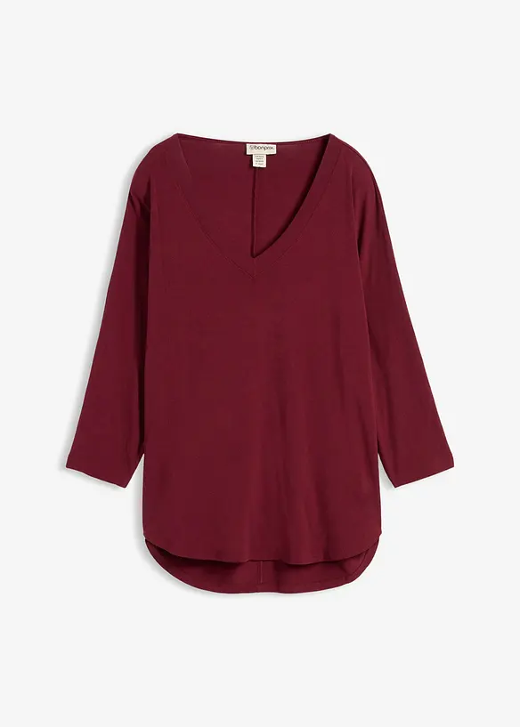 Shirt aus fließendem Viskose-Mix in rot von vorne - bonprix