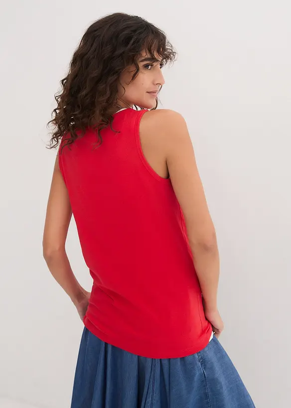 Long-Top (5er-Pack) in rot von hinten (im Anschnitt) - bonprix