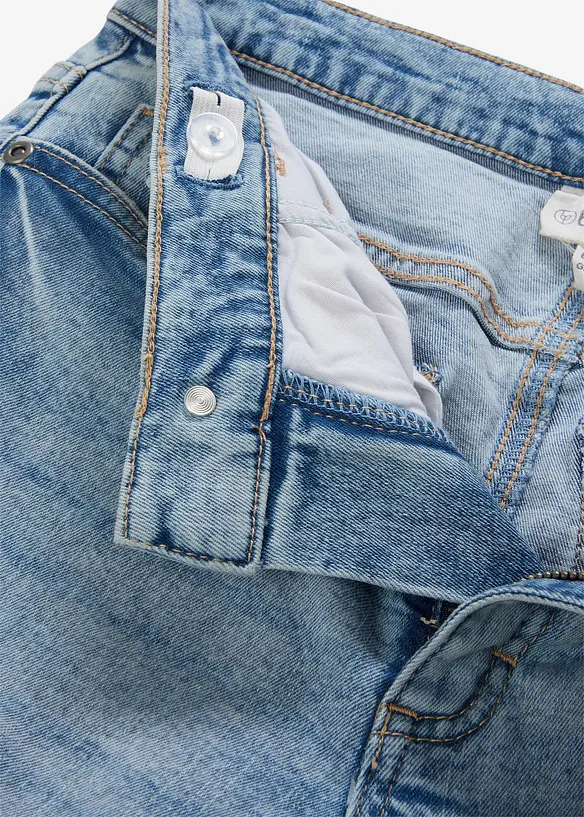 Straight-Jeans Mid Waist, Cropped in blau - bonprix