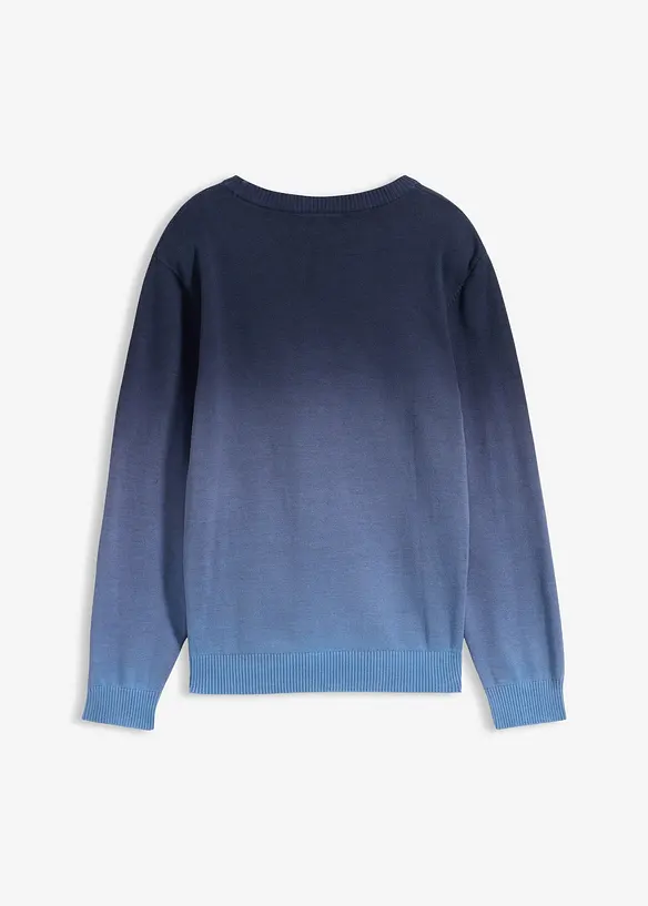Feinstrickpullover mit Farbverlauf in blau von hinten - bonprix