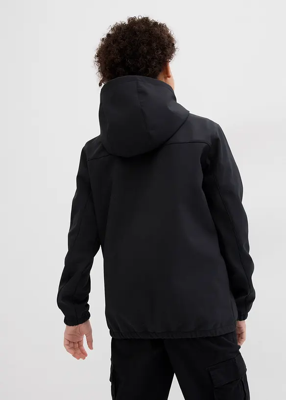 Softshelljacke mit Kapuze, wasserabweisend in schwarz von hinten (im Anschnitt) - bonprix