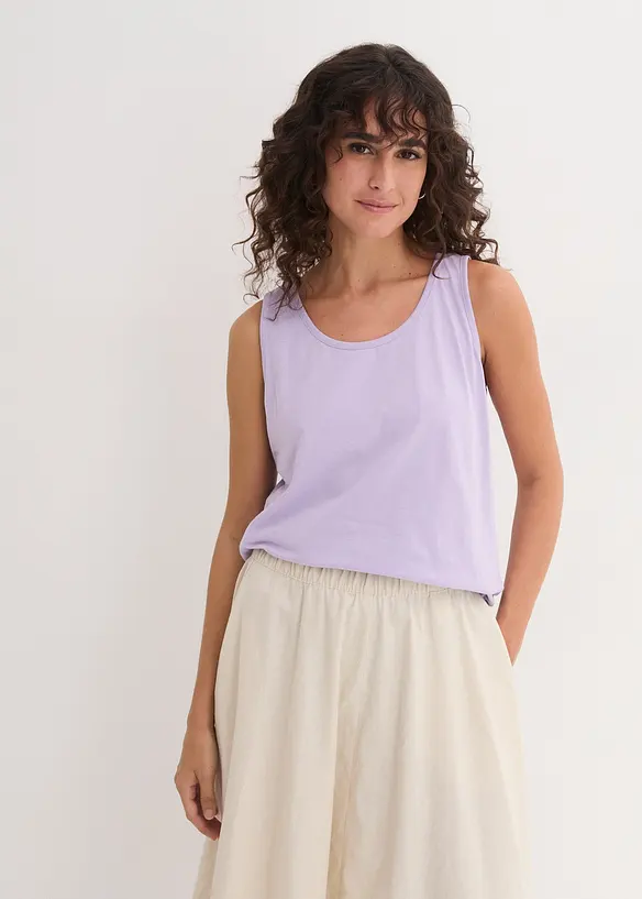 Long-Top (5er-Pack) in lila von vorne (im Anschnitt) - bonprix