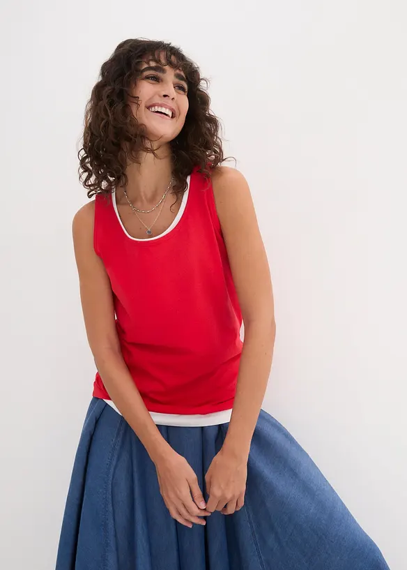 Long-Top (5er-Pack) in rot von vorne (im Anschnitt) - bonprix