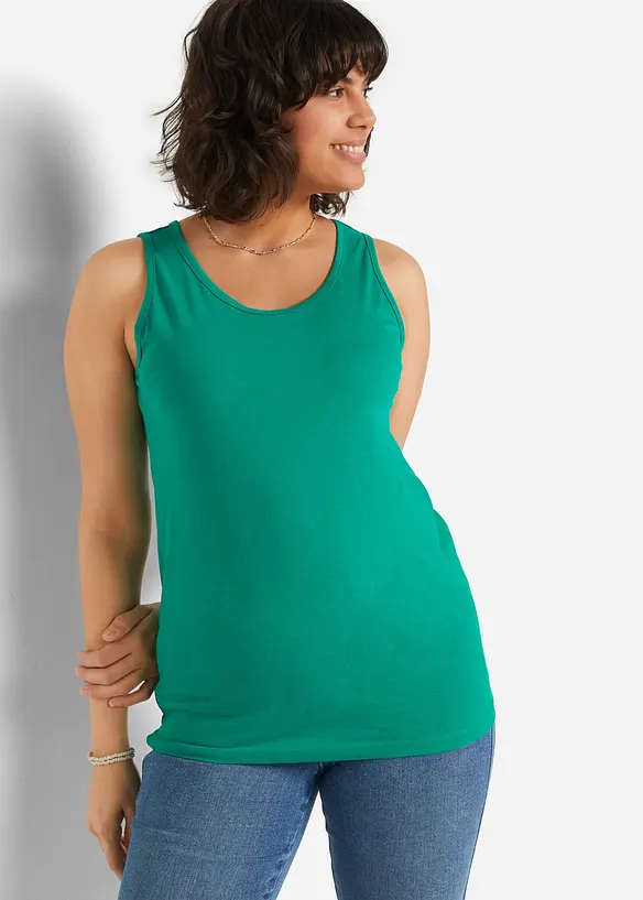 Long-Top (5er-Pack) in grün von vorne (im Anschnitt) - bonprix Long-Top (5er-Pack) in grün von vorne (im Anschnitt) - bonprix
