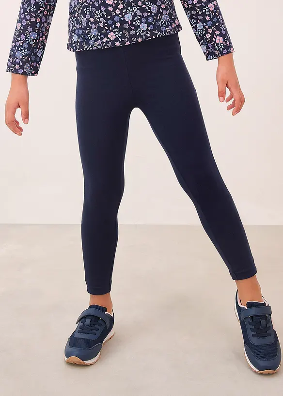 Leggings aus elastischem Bio-Baumwoll-Mix (5er Pack) in rosa von vorne - bonprix