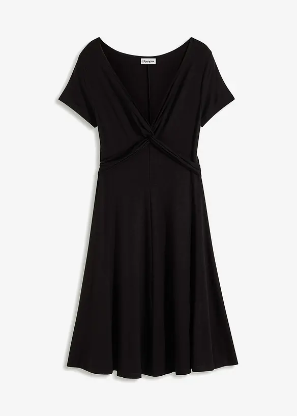 Jerseykleid aus Viskose-Mix in schwarz von vorne - bonprix Jerseykleid aus Viskose-Mix in schwarz von vorne - bonprix