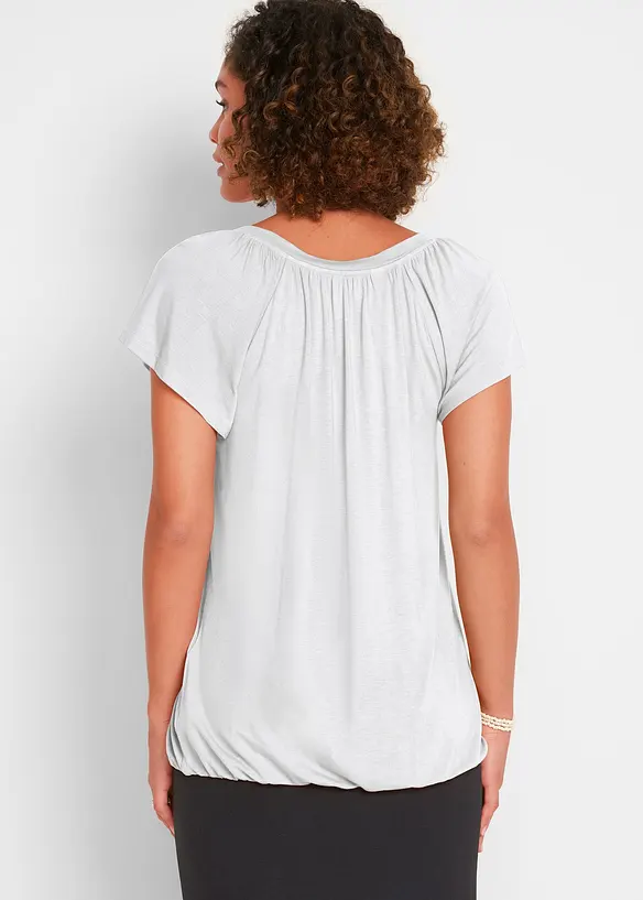 Shirt aus Viskose-Mix in weiß von hinten (im Anschnitt) - bonprix