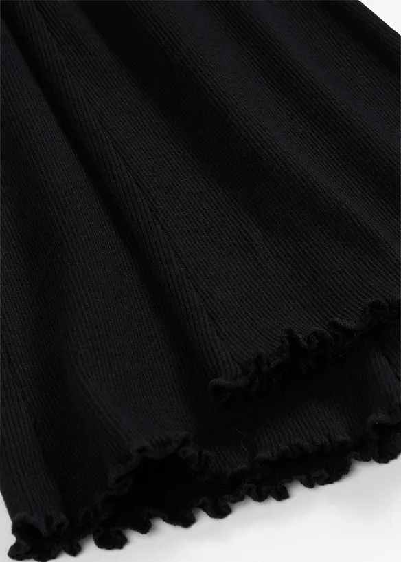 Gerippte ausgestellte Leggings (2er Pack) in schwarz - bonprix
