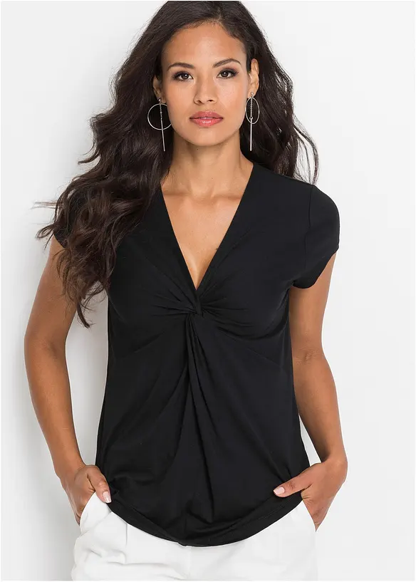 Shirt aus softem Viskose-Mix in schwarz von vorne (im Anschnitt) - bonprix Shirt aus softem Viskose-Mix in schwarz von vorne (im Anschnitt) - bonprix