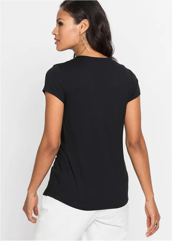 Shirt aus softem Viskose-Mix in schwarz von hinten (im Anschnitt) - bonprix Shirt aus softem Viskose-Mix in schwarz von hinten (im Anschnitt) - bonprix