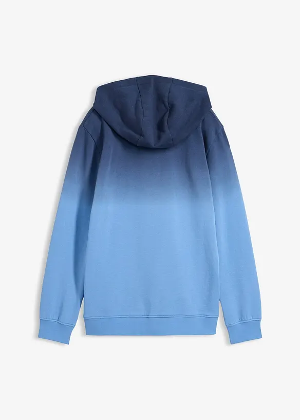 Hoodie mit Farbverlauf in blau von hinten - bonprix