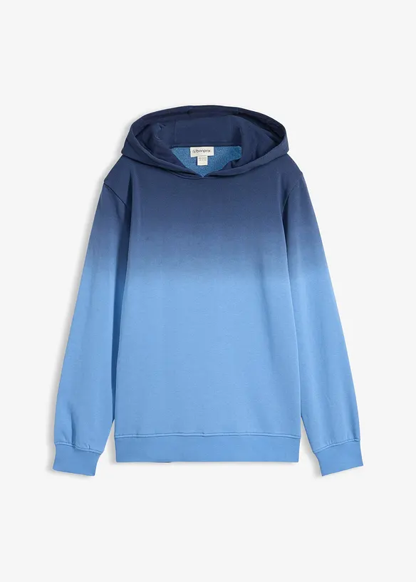 Hoodie mit Farbverlauf in blau von vorne - bonprix