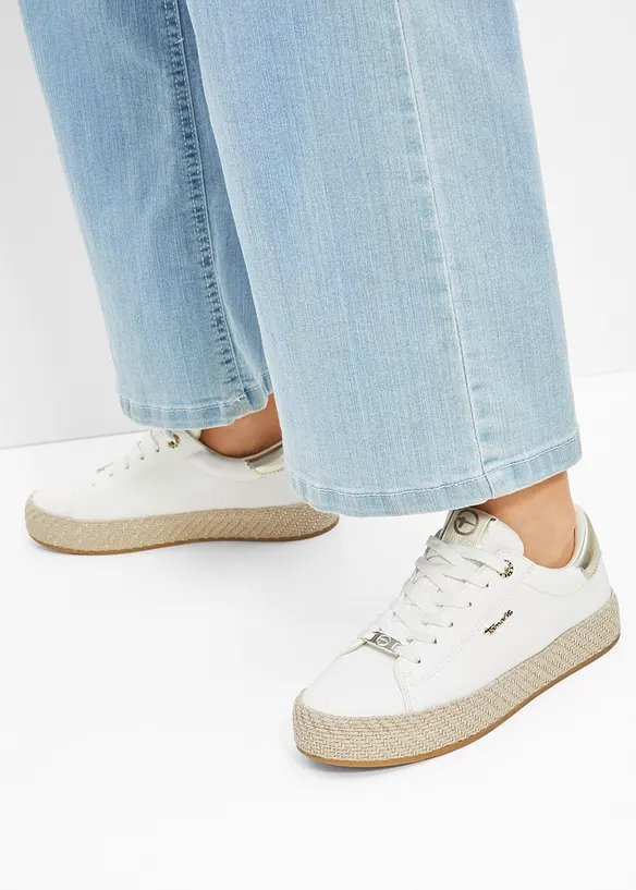 Tamaris Sneaker mit Sohle in Bast-Optik in weiß - Tamaris