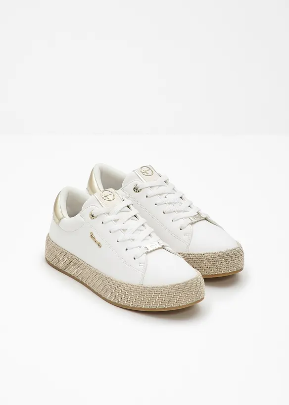 Tamaris Sneaker mit Sohle in Bast-Optik in weiß - Tamaris
