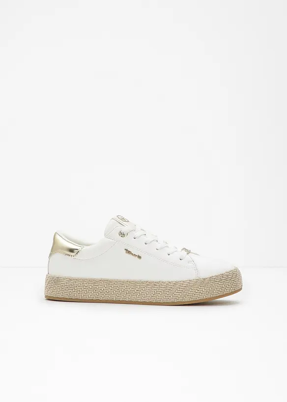 Tamaris Sneaker mit Sohle in Bast-Optik in weiß - Tamaris