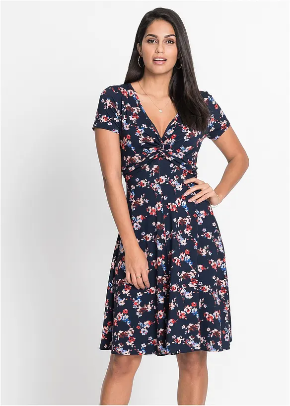 Jerseykleid aus Viskose-Mix in blau von vorne (Totalaufnahme) - bonprix Jerseykleid aus Viskose-Mix in blau von vorne (Totalaufnahme) - bonprix