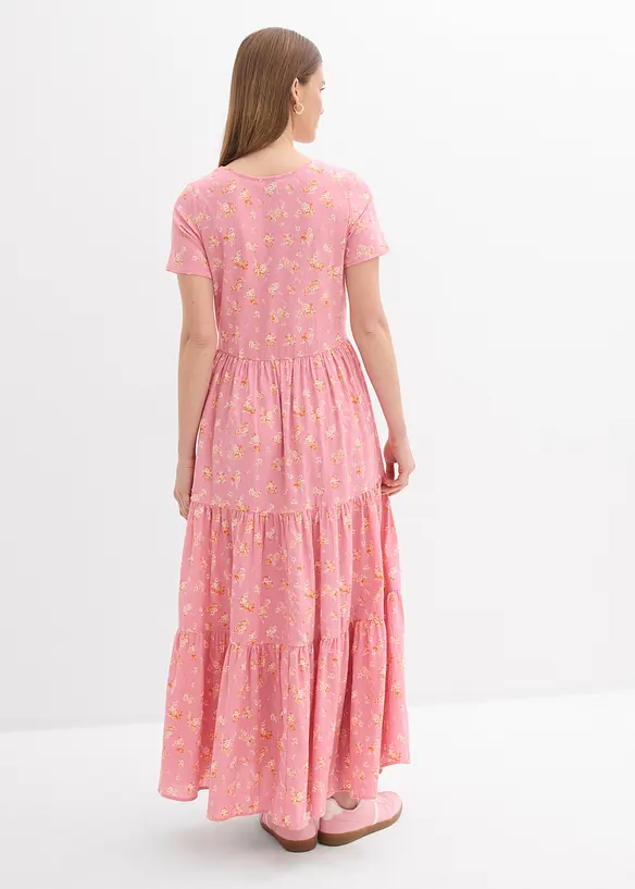 Kleid mit kurzen Ärmeln in rosa von hinten (Totalaufnahme) - bonprix Kleid mit kurzen Ärmeln in rosa von hinten (Totalaufnahme) - bonprix