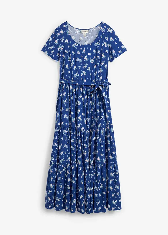 Kleid mit kurzen Ärmeln in blau von vorne - bonprix Kleid mit kurzen Ärmeln in blau von vorne - bonprix