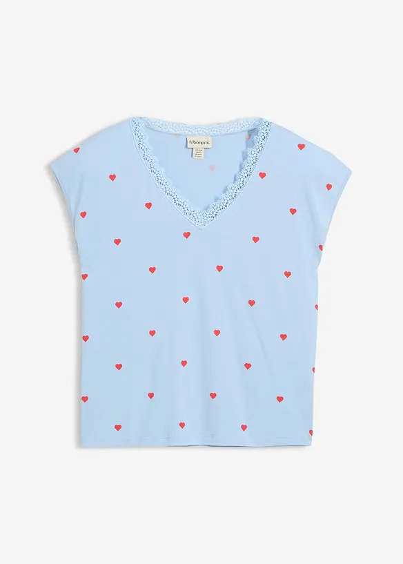 Shirt aus reiner Baumwolle in blau von vorne - bonprix Shirt aus reiner Baumwolle in blau von vorne - bonprix