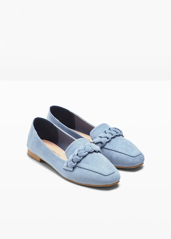 Loafer mit Flechtdetails in blau - bonprix