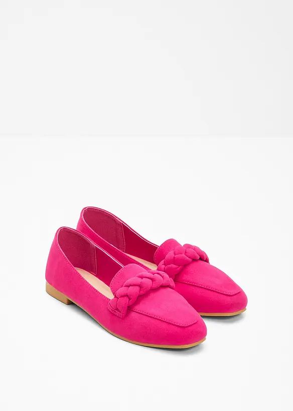 Loafer mit Flechtdetails in pink - bonprix